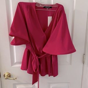 Sugar & Lips medium dark pink blouse